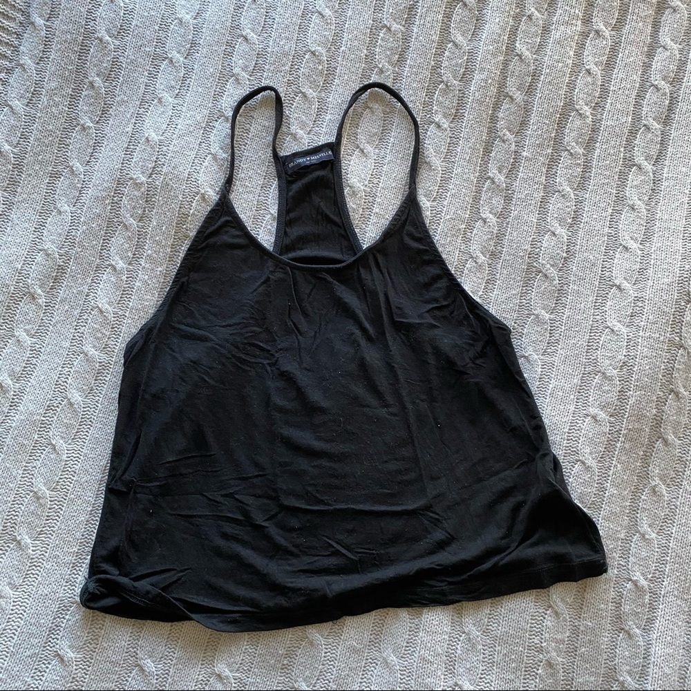 SOLD ON DEPOP——-BLACK BRANDY MELVILLE TANK TOP